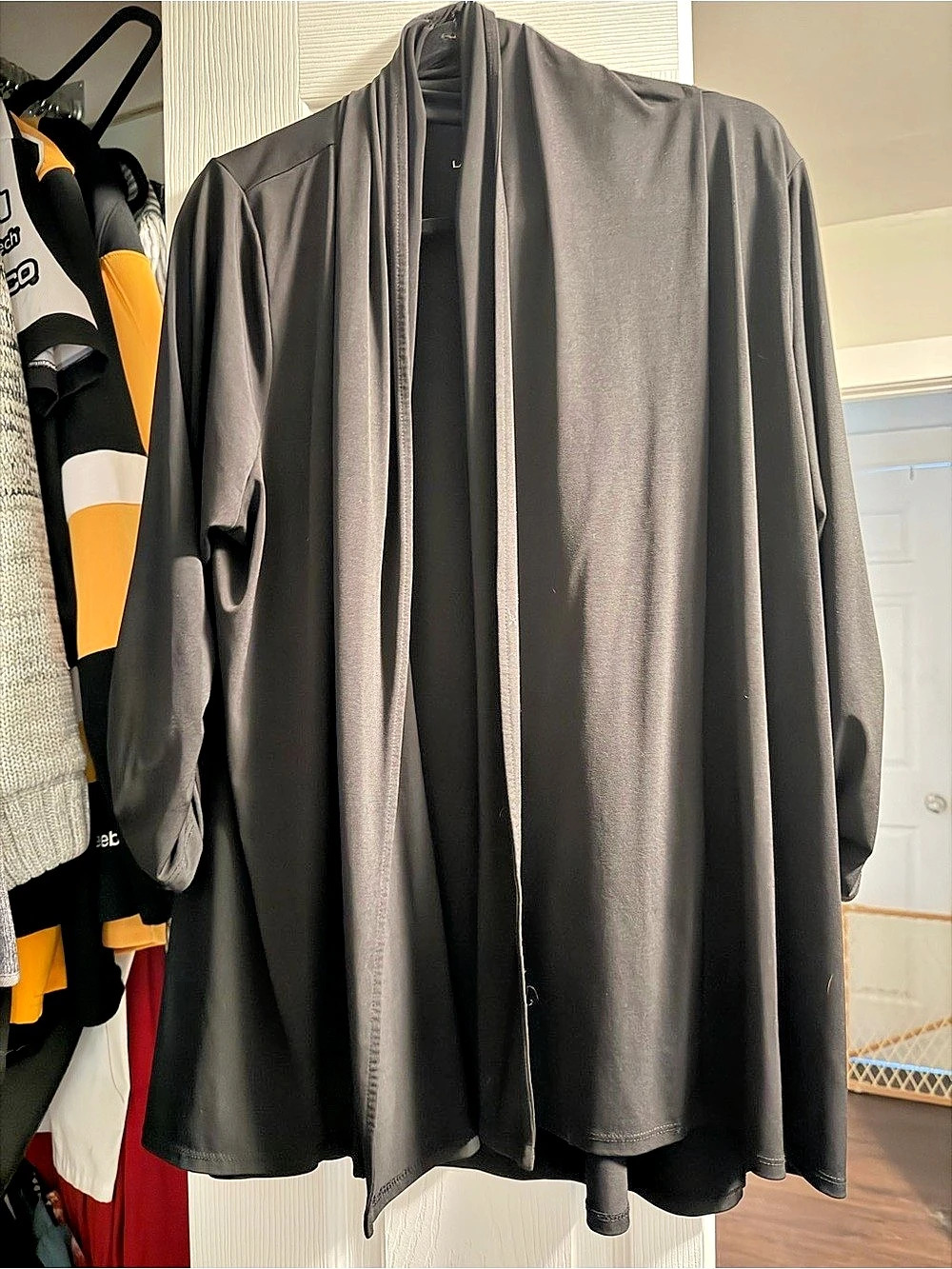 Lane Bryant Open Front Draped Cardigan Black Size 18/20